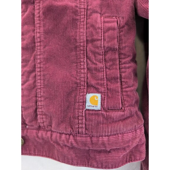 Carhartt 100659 625 Sherpa Lined Button Up Corduroy Chore Jacket Women's S 4/6 - Picture 3 of 14